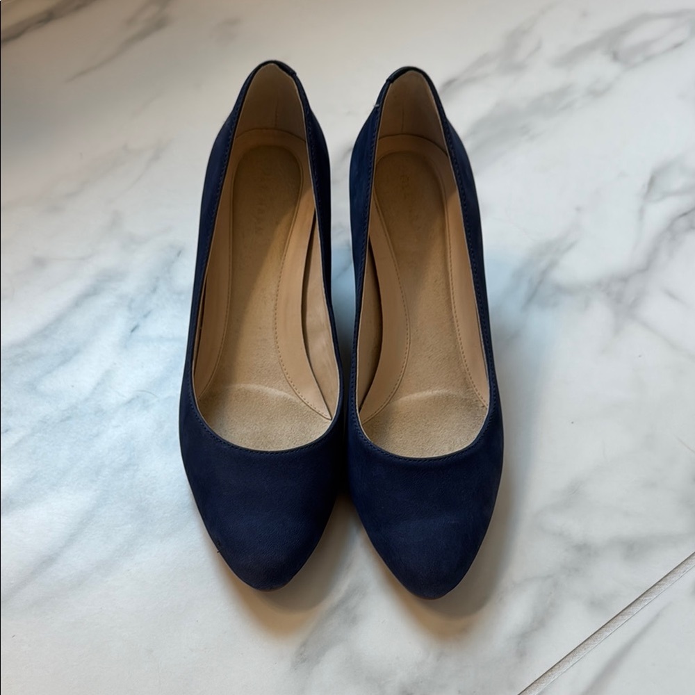 Cole Haan Blue Suede Wedges